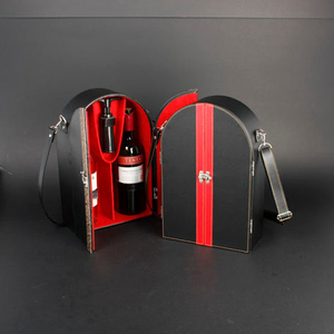 Wine Box Manufacturer Brown PU leather 1.5l bottle wine cooler bag