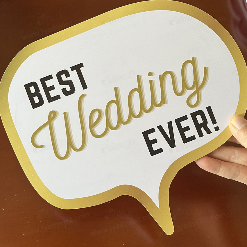 Wholesale Wedding Party Photo Booth Props, One side Print or Both Sided Print PVC Foam Board Dancing Party Speech Bubble Photo Booth Props Signs