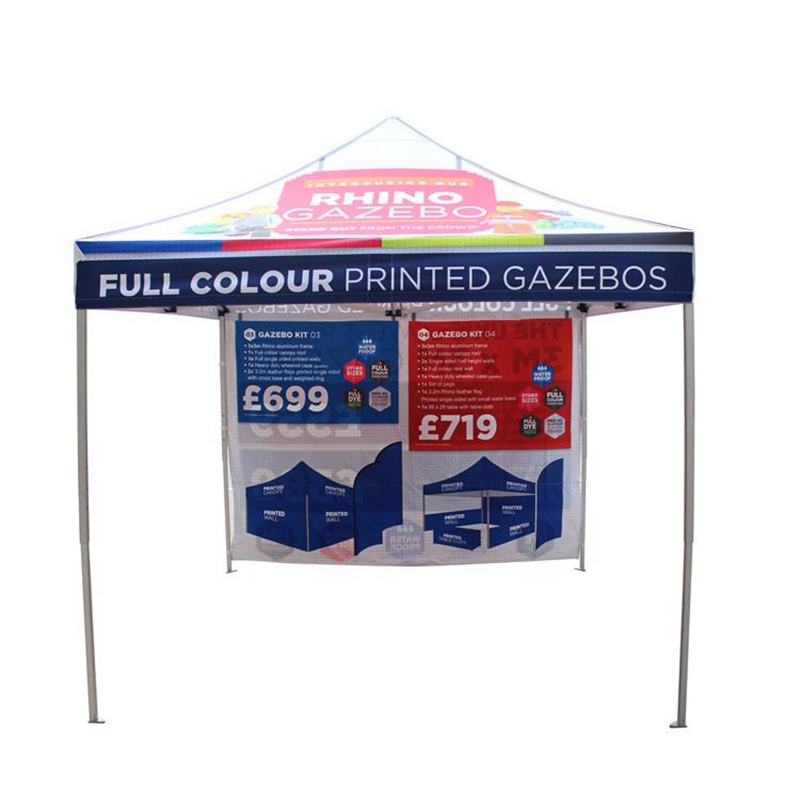 3X3M (10X10FT) Folding Pop Up Gazebo/Canopy Tent with Walls Banner Printing