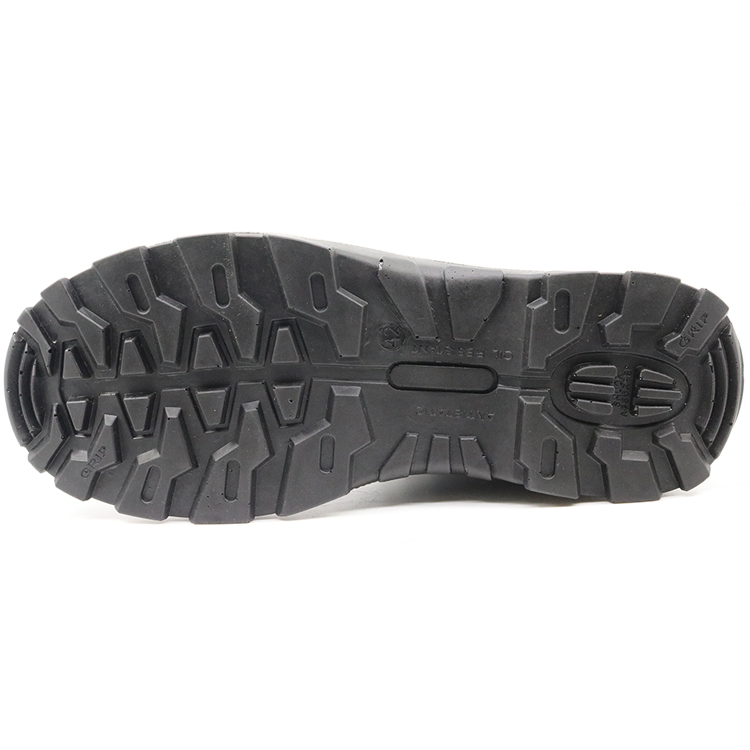 Black oil slip resistant cheap steel toe prevent puncture sport men safety shoes