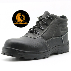 Oil Acid Resistant Genuine Leather Mining Safety Shoes Steel Toe