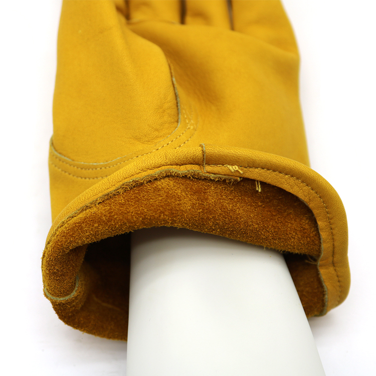 10.5 inch cowhide grain leather unlined driving gloves protection safety driver gloves