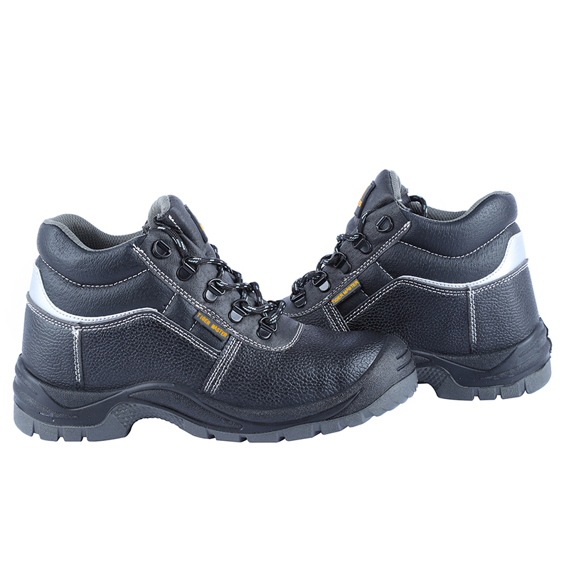 Black Leather Steel Toe Anti Puncture Consturction Safety Boots