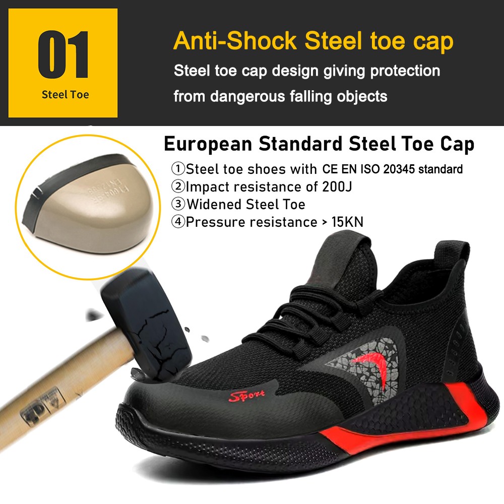 Anti-smashing Puncture Proof Sport Type Safety Shoes for Unisex