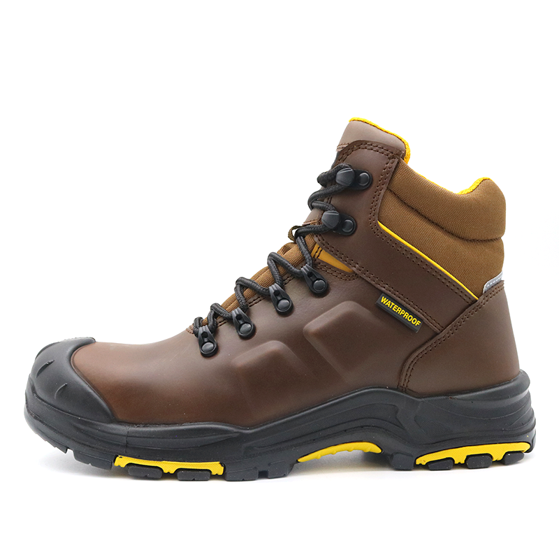 Brown Leather HRO Waterproof Safety Shoes with Composite Toe