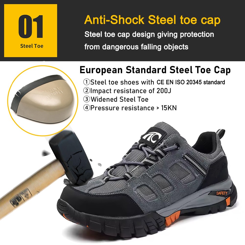 Steel Toe Puncture Proof Suede Safety Shoes for Men