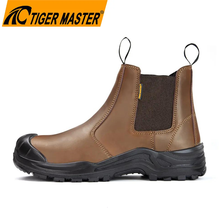 Steel Toe Anti Puncture No Laces Safety Shoes Brown