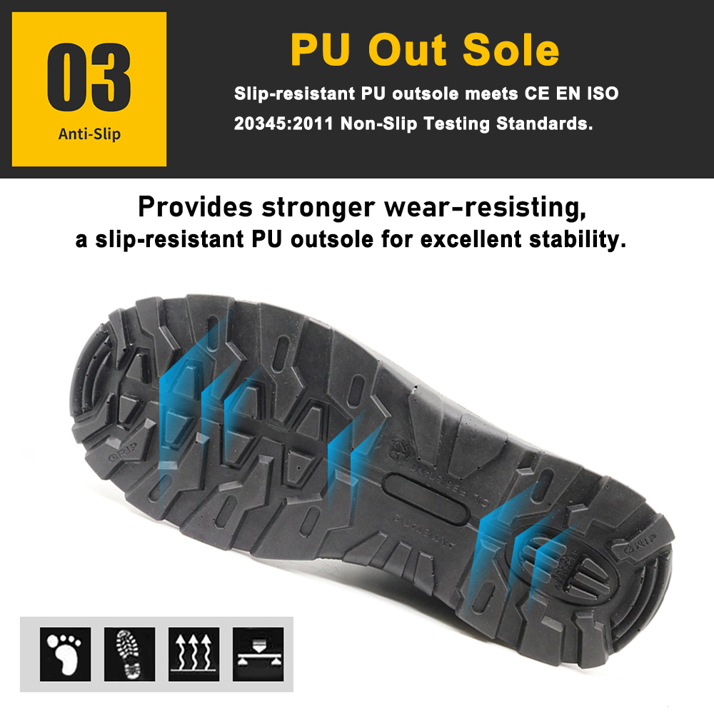 Oil Slip Resistance Anti Puncture Steel Toe Work Safety Shoes for Men