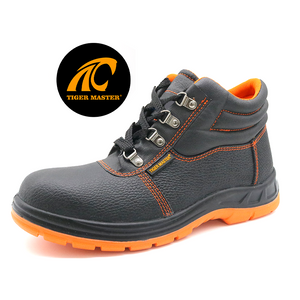 Cheap Black Leather Steel Toe Industrial Safety Shoes for Men