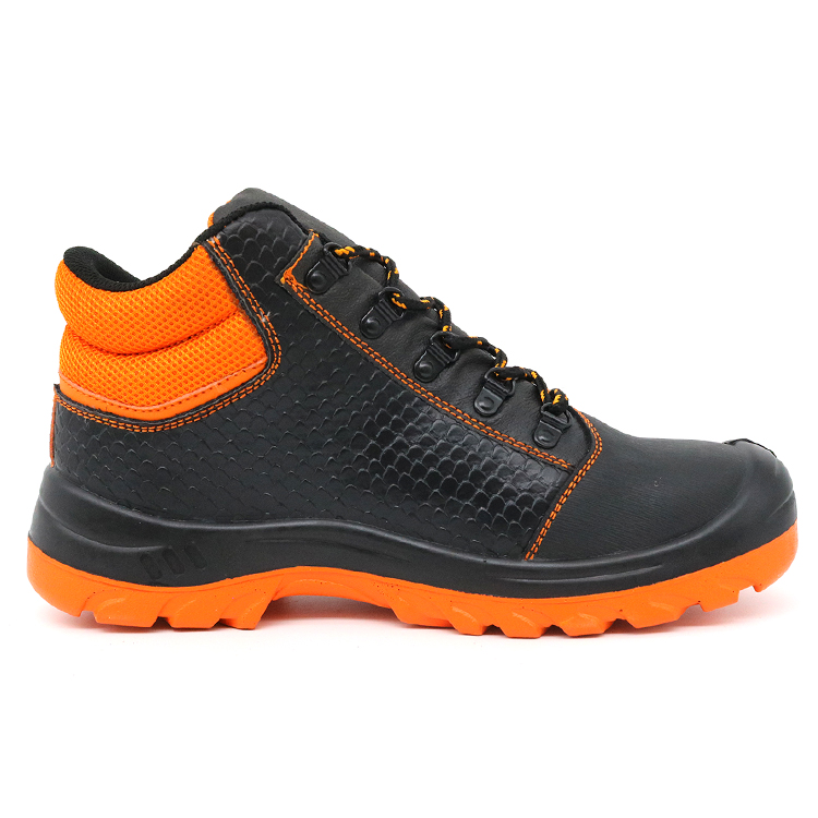 Black Leather Steel Toe Industrial Safety Shoes with CE Certification
