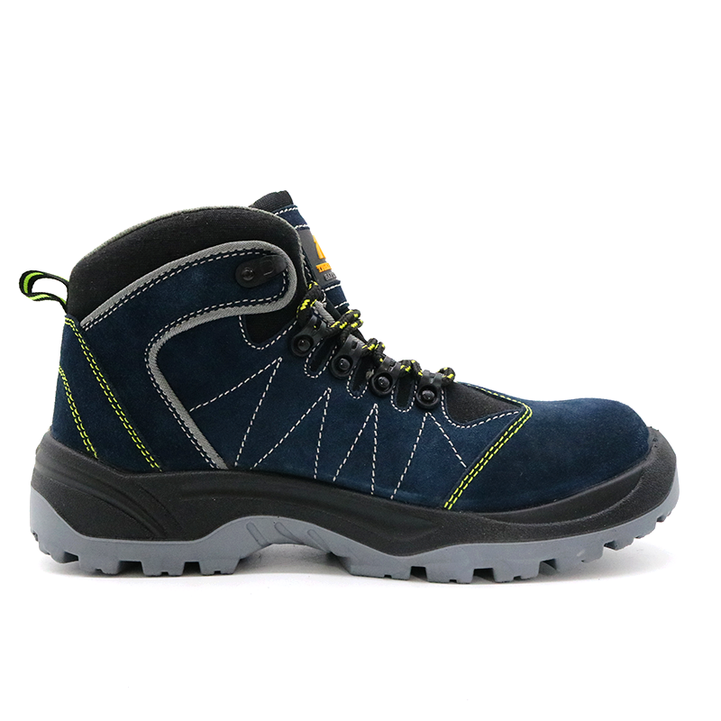 Fiberglass Toe Puncture Proof Anti Slip Suede Leather Safety Shoes 
