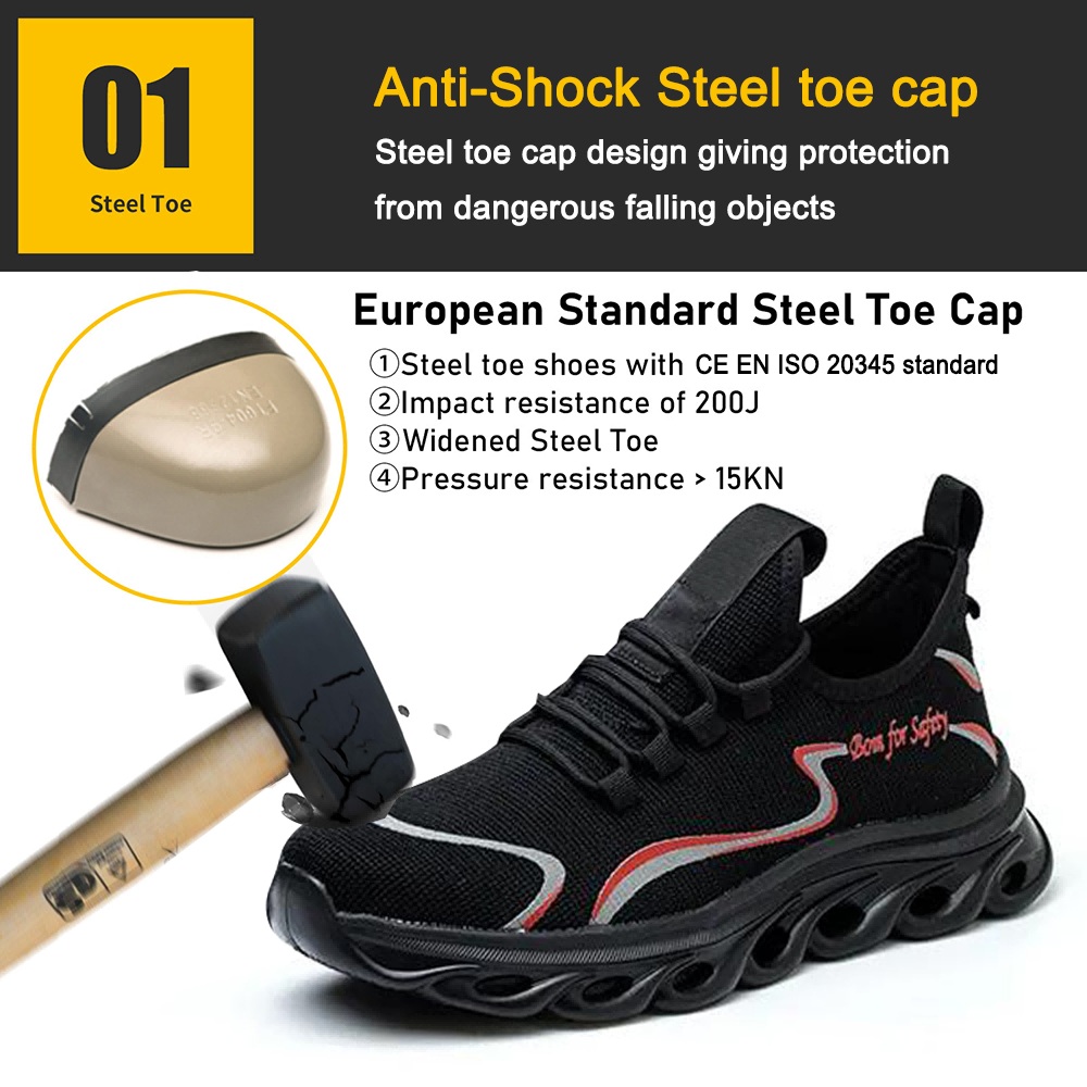 Steel Toe Anti Puncture Soft Safety Shoes Light Weight