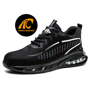Black Steel Toe Light Weight Men Safety Shoes Sport