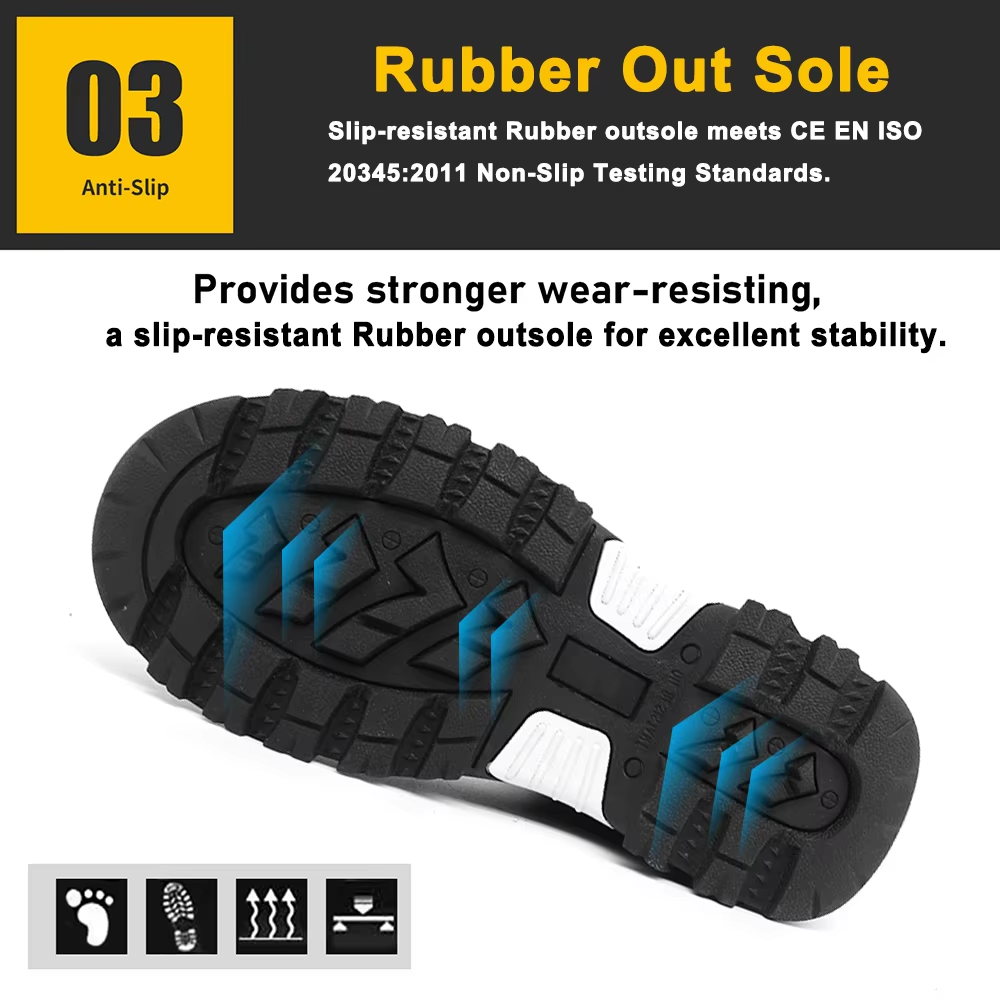 Oil Resistant Anti Slip Mining Safety Shoes Rubber Sole