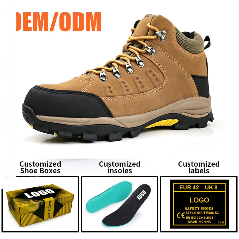 Steel Toe Outdoor Hiking Safety Shoes Rubber Sole