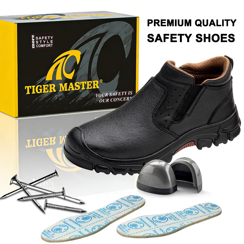 Anti-slip Steel Toe Lace-free Safety Shoes for Men