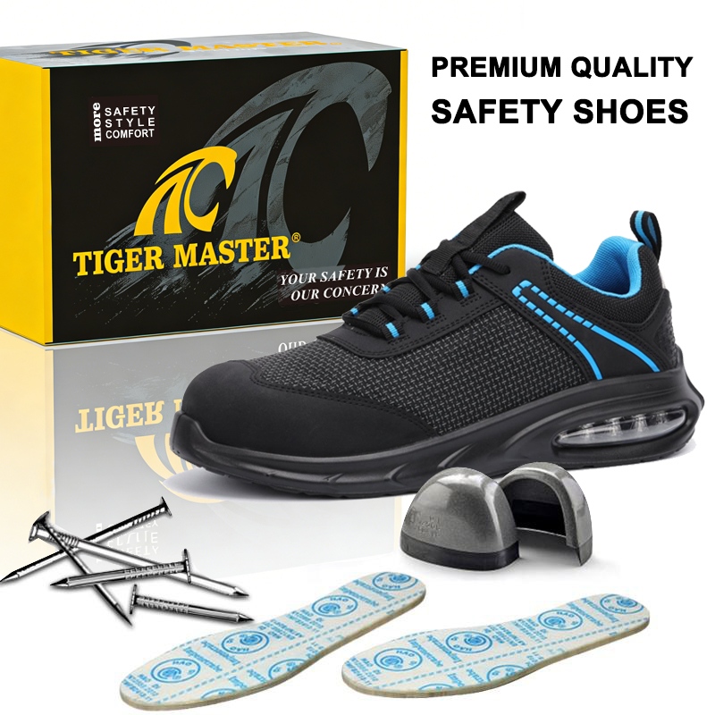 PUTEK Textile Steel Toe Anti-puncture Work Shoes for Men