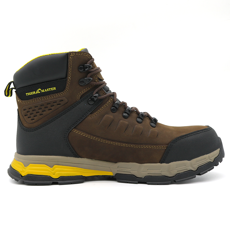 Genuine Leather Fiberglass Toe Safety Shoes High Quality