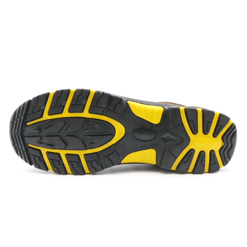 Fiberglass Toe High Quality Safety Shoes Brown Nubuck Leather