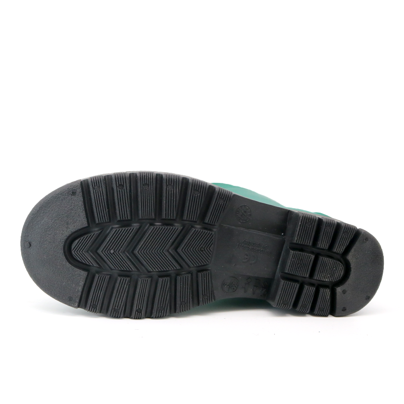 Green PVC Safety Rain Gumboots with Steel Toe