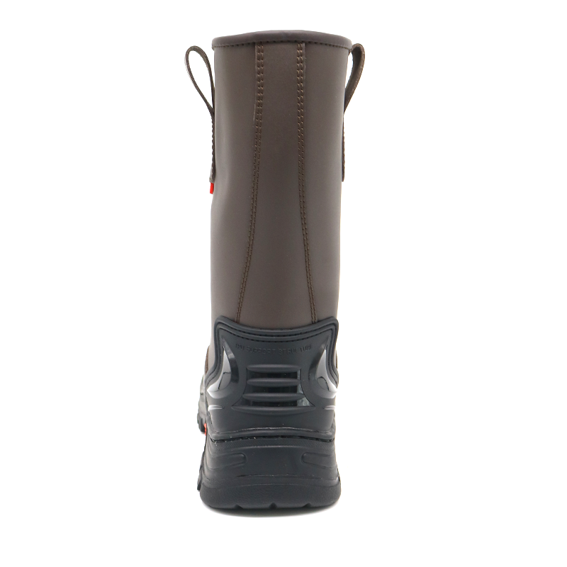 Brown Leather Fiberglass Toe Welding Safety Boots for Welders
