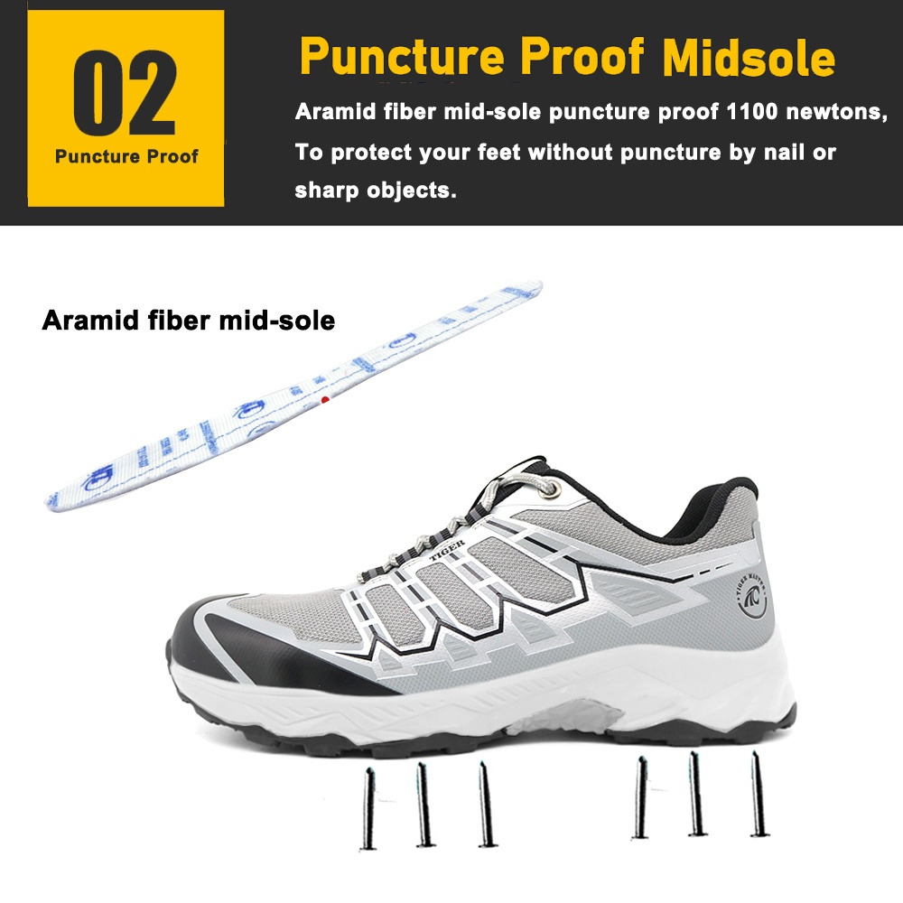 Fiberglass Toe Workshop Safety Shoes for Men
