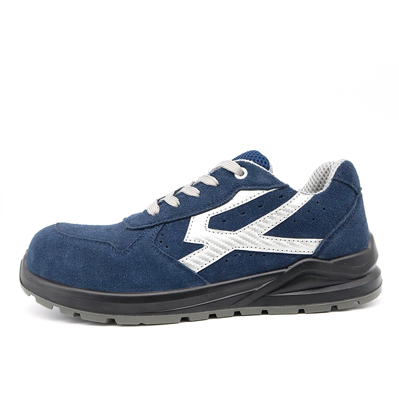 Fiberglass Toe Blue Suede Safety Shoes Sport Design