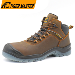 TPU Sole Leather Oil Industry Work Boots with Steel Toe