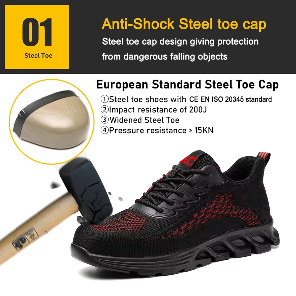 Steel Toe Comfortable Sport Safety Shoes for Women Lightweight