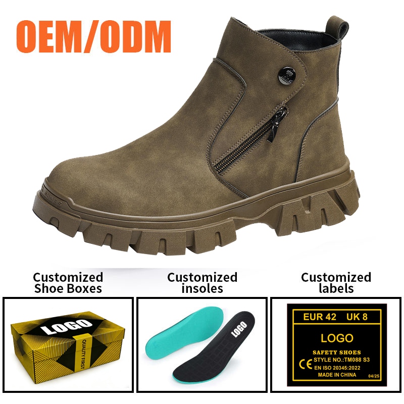 Steel Toe Fashion Welder Safety Shoes with Zipper