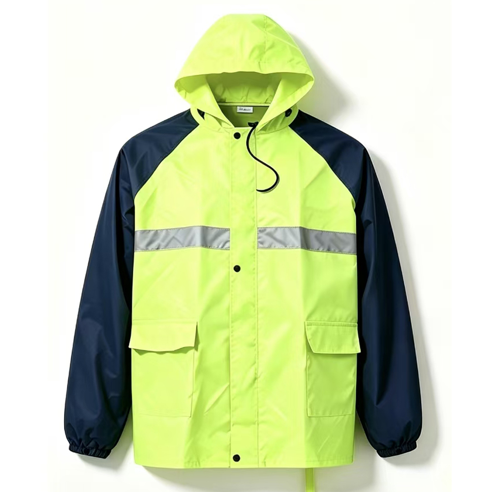 Waterproof Polyester Reflective Jacket & Trousers Rainsuit