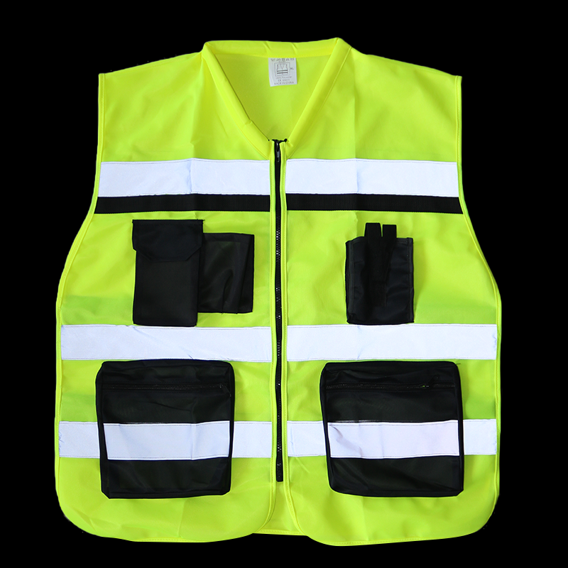 Multiple Pockets Reflective Safety Vest for Traffic Road Safety