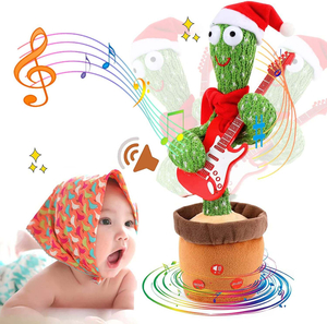 Dancing Talking Cactus Mimicking Toy,Talking Repeat Singing Cactus Toy 120 Songs for Baby 15S Record Your Sound