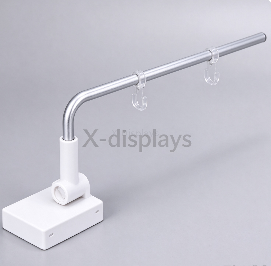 Magnetic Banner holder with White Base and Two Clear Hangers R8-1
