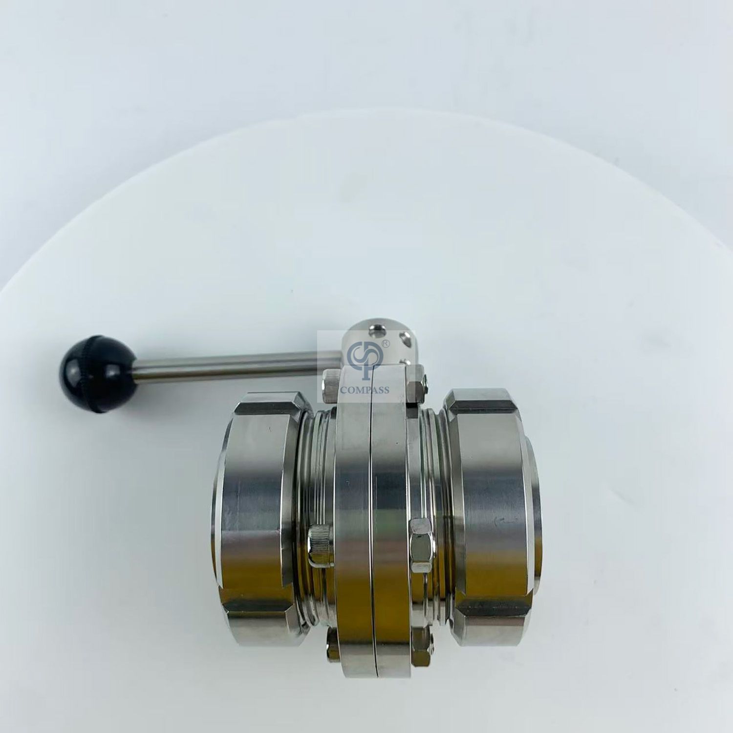 4-дюймовый SS316L Санитарный концевой дроссельный клапан с ручкой