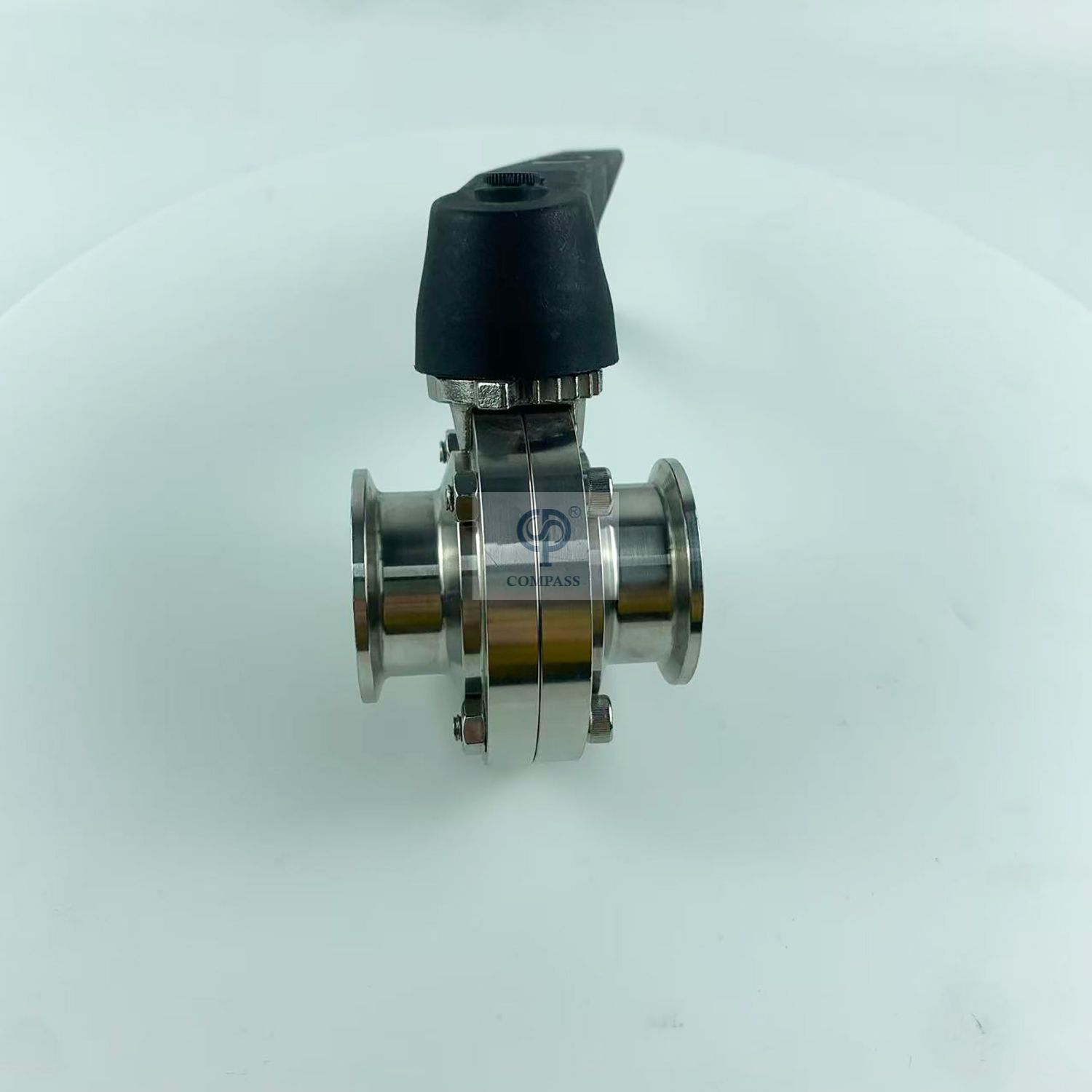 Клапан-бабочка с ручным зажимом TC64MM SMS с пластиковой ручкой в ​​виде утконоса