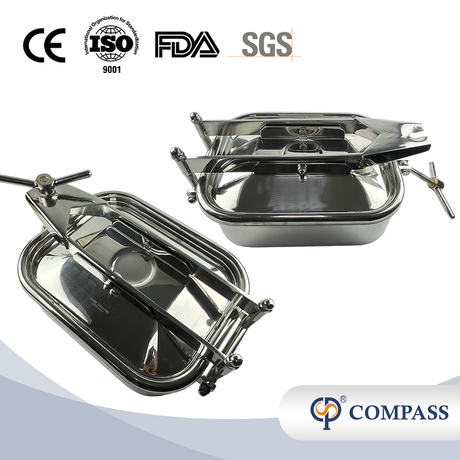 НЕРЖАВЕЮЩАЯ СТАЛЬ SS304 НАРУЖНЫЕ ПРЯМОУГОЛЬНЫЕ ЛЮКИ С ОДНИМ ПЕРЕСЕКАЮЩИМСЯ РУЧКАМИ