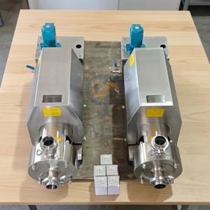 380V 50HZ 3P 4kw SS304 Санитарный пищевой класс TRL-1 Трубопроводный диспергирующий эмульгатор с высоким сдвиговым усилием с китайским двигателем и баком водяного насоса