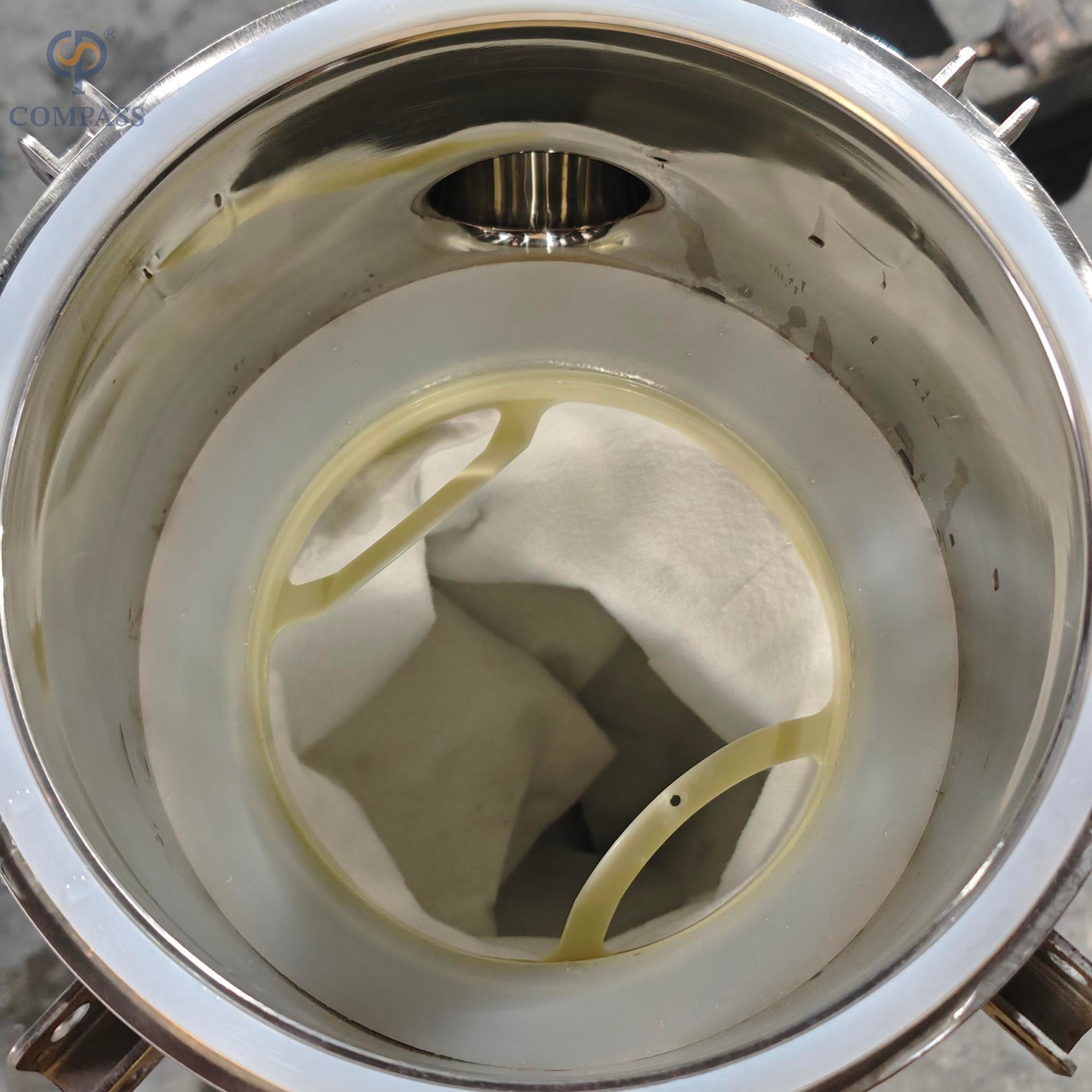 Гигиенический боковой рукавный фильтр из нержавеющей стали SS304 с пластинчатой ​​крышкой