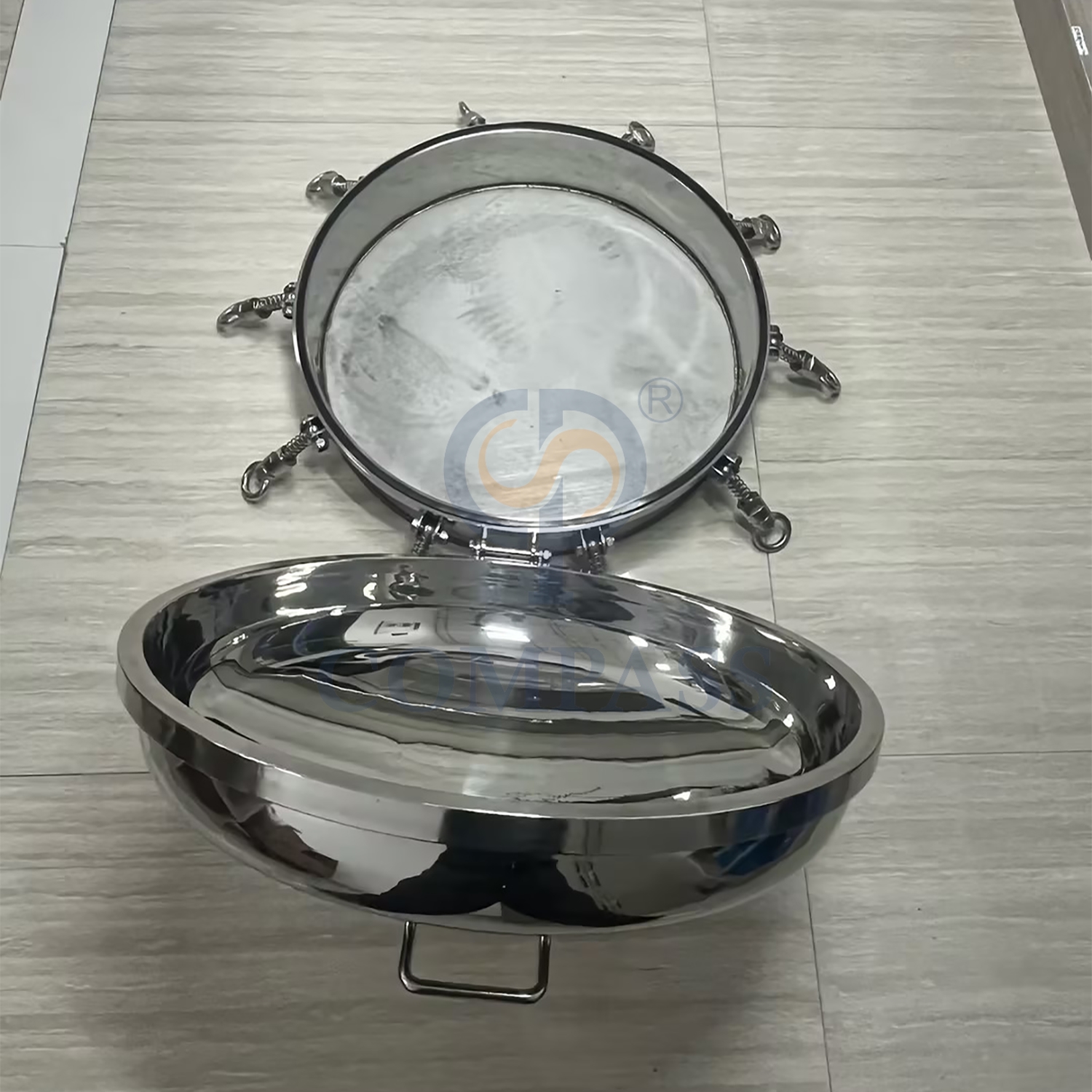 SS316L DN600 Санитарная крышка люка из нержавеющей стали Гигиеническое зеркало Полировка Наружные круглые люки резервуара под давлением с уплотнением из EPDM