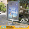 Diseño de ciudades modernas con desplazamiento de carteles publicitarios de caja de luz LED