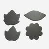 leaf shape natural slate stone placemat and coaster