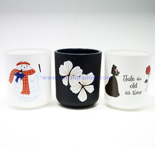 2019 popular trendy Christmas glass candle holder with customized logo
