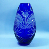 Cobalt blue decorative artificial flower glass vases