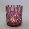 metallic matte amber colored glass candle container cup for home decoration