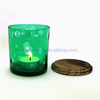purple flat bottom hand painted luxury glass candle holder