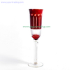 Bohemia Copper Red Carved Thick Stem Glass Champagne Flutes