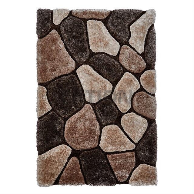 Polyester 3D Stone Design Shag Carpet Floor Area Rug