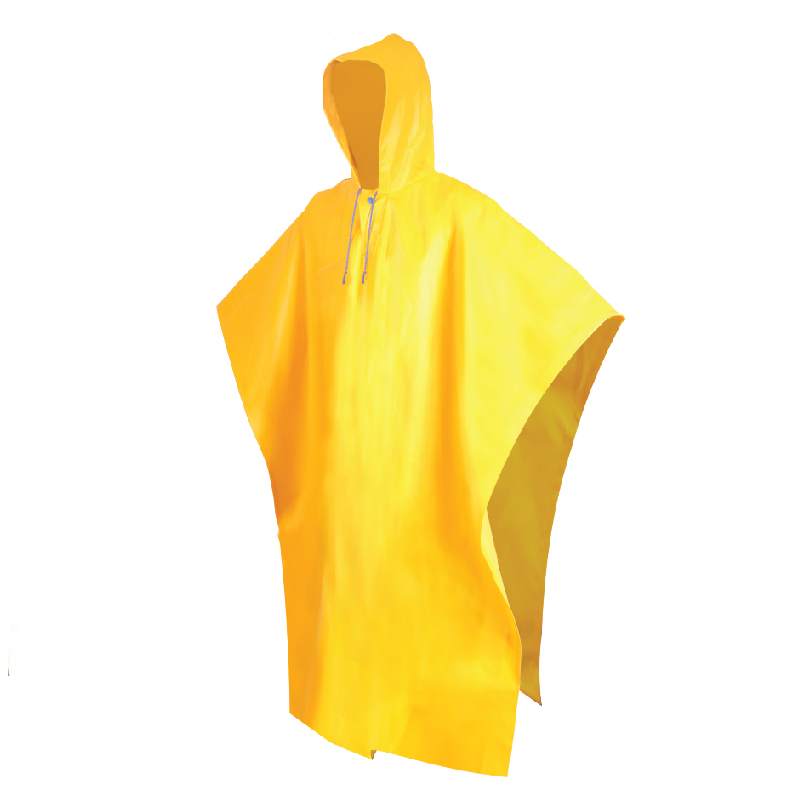 yellow pvc rain coat poncho for adults