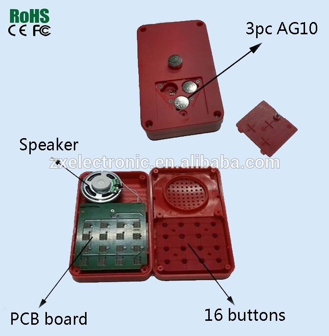 Customized 16 buttons sound recording device baby sleeping machine